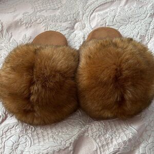 Brown Faux Fur Slippers